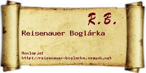 Reisenauer Boglárka névjegykártya